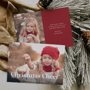 Cartes Pour Fêtes Annuelles Red   Photo de Noël Cheval Two