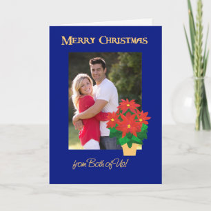 Cartes Pour Fêtes Annuelles Red Poinsettias Photo de Noël de nous deux
