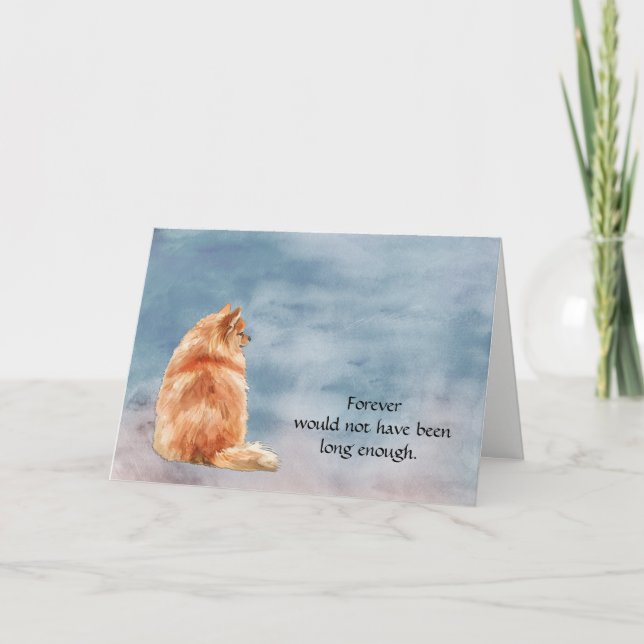 Cartes Pour Fêtes Annuelles Red Pomeranian Dog Condolence Sympathy Card (Devant)