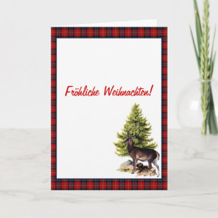 Cartes Pour Fêtes Annuelles Red Reindeer, Fröhliche Weihnachten !