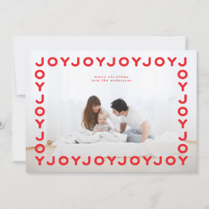 Cartes Pour Fêtes Annuelles RED retro Fun Joy Joy Joy Frame PHOTO Christma S