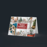 Cartes Pour Fêtes Annuelles Red Retro Happy Holidays Photo Collage<br><div class="desc">Joyeuses fêtes ! Envoyez vos salutations de vacances à votre famille et à vos amis avec cette carte de vacances personnalisable. Il est doté d'une typographie rétro et d'un modèle de montage photo. Personnalisez cette carte de vacances photo collage en ajoutant vos détails. Cette carte de vacances rouge est disponible...</div>