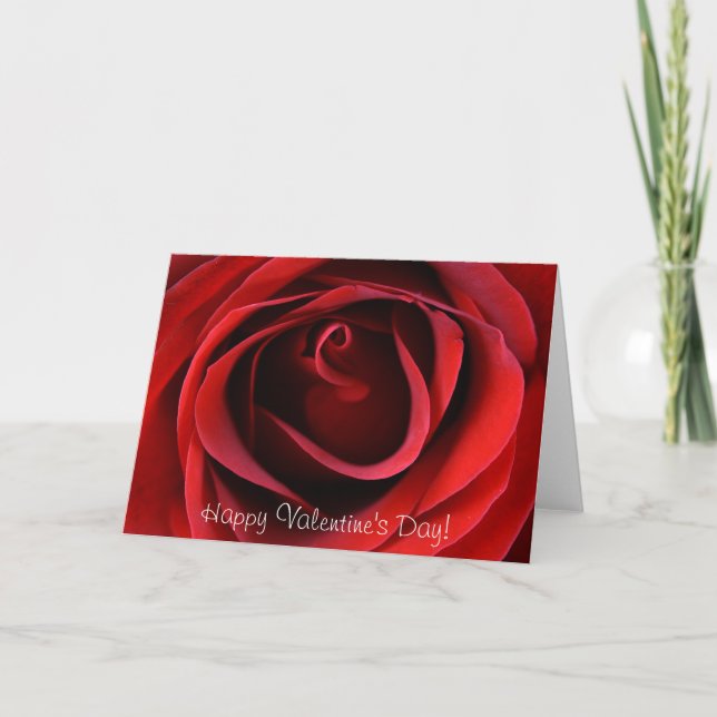 Cartes Pour Fêtes Annuelles Red Rose Up Close, Heureuse Sainte-Valentin ! (Devant)