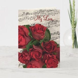 Cartes Pour Fêtes Annuelles Red Roses Musique Saint Valentin