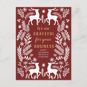 Cartes Pour Fêtes Annuelles Red Scandinavian Nordic Winter Reindeer Business