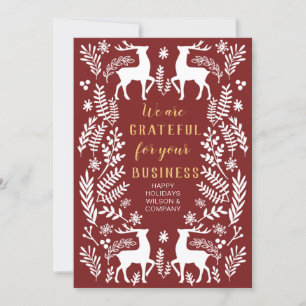 Cartes Pour Fêtes Annuelles Red Scandinavian Nordic Winter Reindeer Business