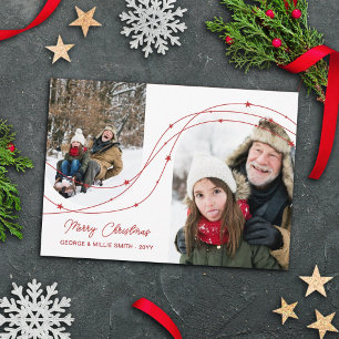 Cartes Pour Fêtes Annuelles Red Starry Strings Arch Photos Joyeux Noël