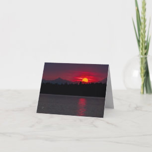 Cartes Pour Fêtes Annuelles Red Sunset Olympic Mountains Blank Toutes les occa