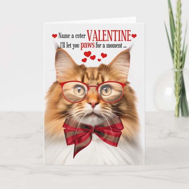 Cartes Pour Fêtes Annuelles Red Tabby Wegie Chat Humour Saint-Valentin (Devant)