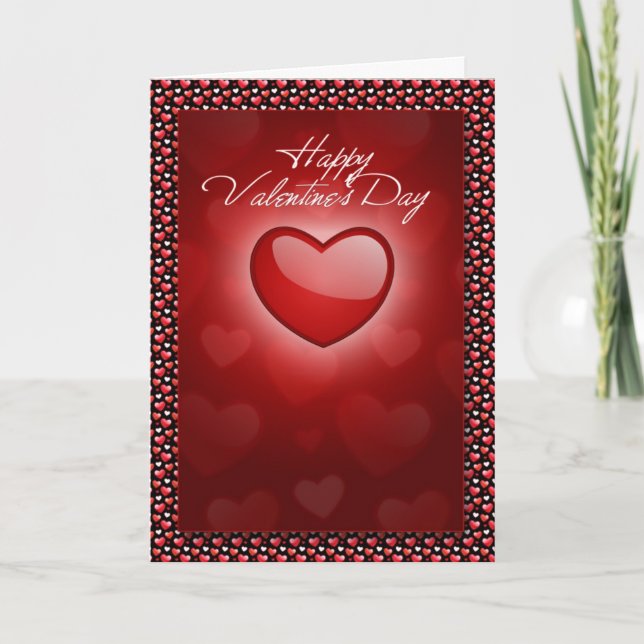 Cartes Pour Fêtes Annuelles Red Vector Heart Valentine's Day Card (Devant)