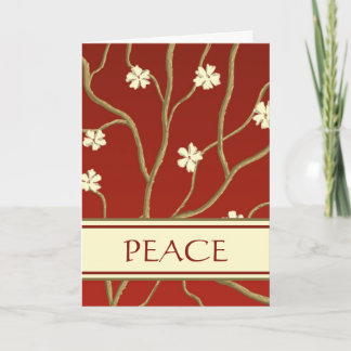 Cartes Pour Fêtes Annuelles Red with Flowering Branches Holiday Card