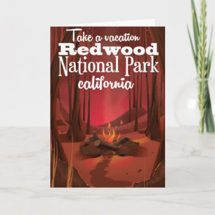 Cartes Pour Fêtes Annuelles Redwood National Park, Californie affiche de voyag