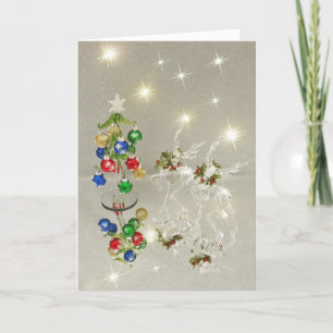 Cartes Pour Fêtes Annuelles Réflexions de rennes en cristal