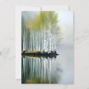 Cartes Pour Fêtes Annuelles Réflexions Des Arbres Dans Les Acryliques