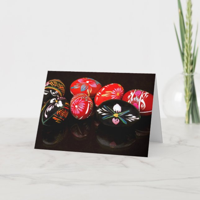 Cartes Pour Fêtes Annuelles Réflexions d'oeufs de Pysanka (Devant)