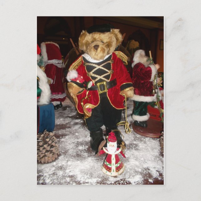 Cartes Pour Fêtes Annuelles Regal Christmas Teddy Bear Holiday Art Imprimer (Devant)