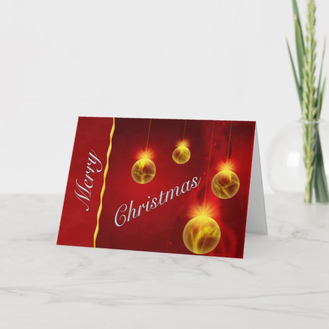 Cartes Pour Fêtes Annuelles Regal Red and Gold Christmas Balls Greeting Card (Devant)