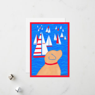 Cartes Pour Fêtes Annuelles Regatta Day Yellow Dog Blank Flat Card