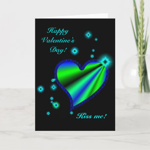 Cartes Pour Fêtes Annuelles Regenbogen-Herz mit Sternchen auf schwarz