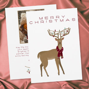 Cartes Pour Fêtes Annuelles Reindeer de Noël minimaliste fantaisiste Photo de