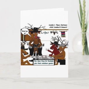 Cartes Pour Fêtes Annuelles Reindeer Games Drôle Noël Cadeaux et Tee - shirts