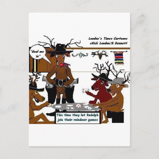 Cartes Pour Fêtes Annuelles Reindeer Games Drôle Noël Cadeaux & Tee - shirts (Devant)