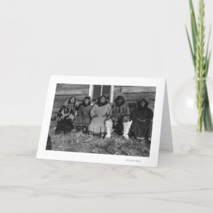 Cartes Pour Fêtes Annuelles Reindeer Mary et sa famille en Alaska