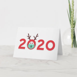 Cartes Pour Fêtes Annuelles Reindeer Masqué 2020 Custom Red Green
