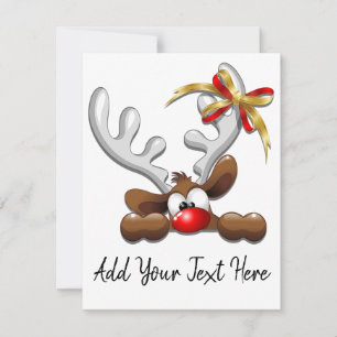 Cartes Pour Fêtes Annuelles Reindeer Puzzled drôle Caractère de Noël
