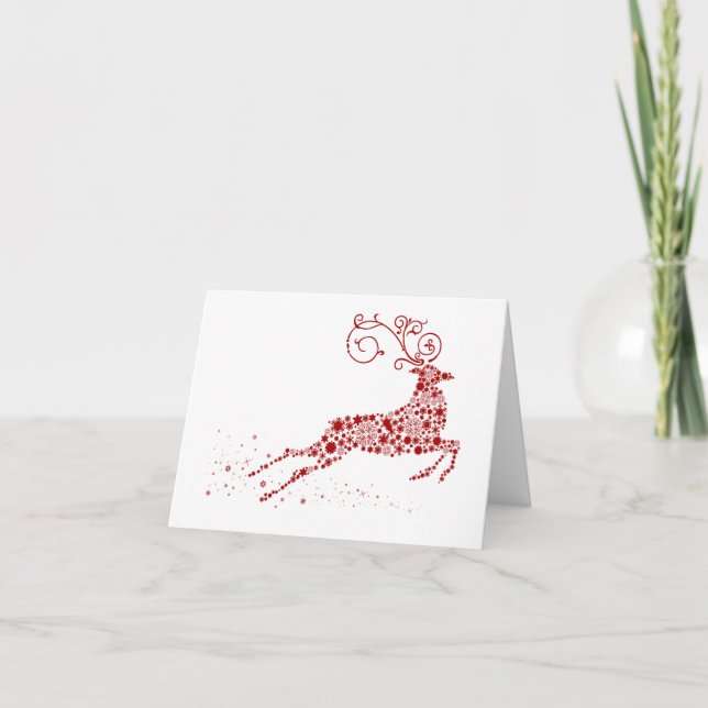 Cartes Pour Fêtes Annuelles Reindeer Red-01 (Devant)