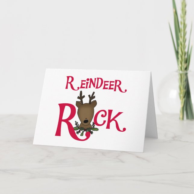 Cartes Pour Fêtes Annuelles Reindeer Rock (Devant)