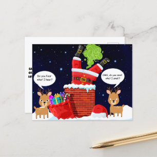 Cartes Pour Fêtes Annuelles Reindeer's Smelly Christmas Drôle Cartoon