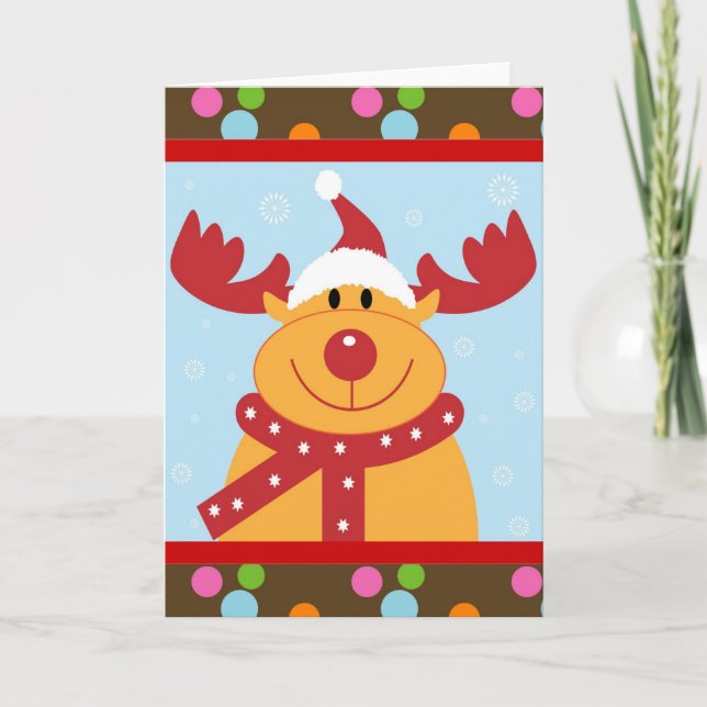 Cartes Pour Fêtes Annuelles Reinder de Noël (Devant)