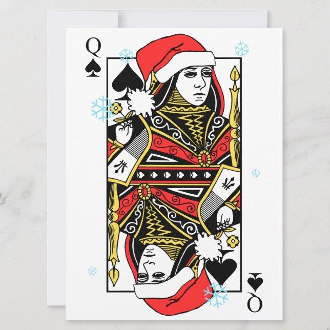 Cartes Pour Fêtes Annuelles Reine de Joyeux Noël des pelles (Devant)