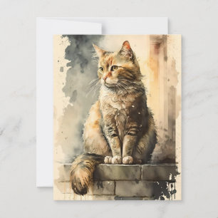 Cartes Pour Fêtes Annuelles Reine De La Perche Chat En Aquarelles