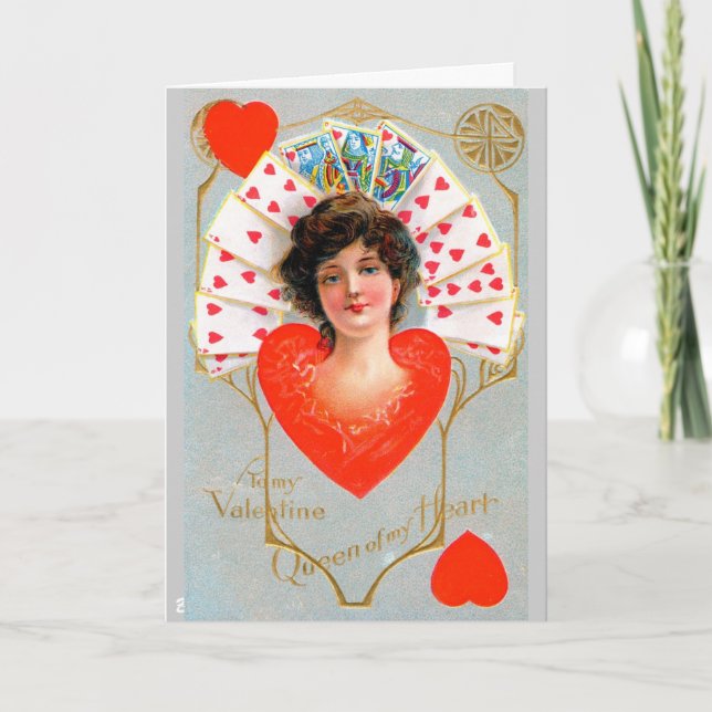 Cartes Pour Fêtes Annuelles REINE DES COEURS, Saint Valentin (Devant)