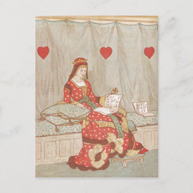 Cartes Pour Fêtes Annuelles Reine des Coeurs victorienne Valentine des années  (Devant)