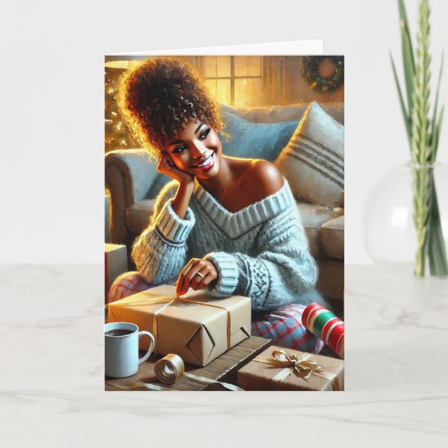 Cartes Pour Fêtes Annuelles Reine des Wrappin de vacances (Devant)