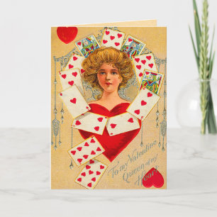 Cartes Pour Fêtes Annuelles Reine vintage des Coeurs