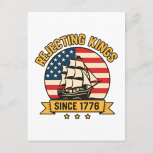 Cartes Pour Fêtes Annuelles Rejeter les rois depuis 1776 Vintage Patriotique U