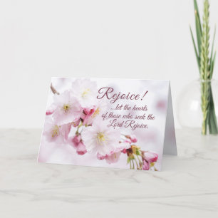 Cartes Pour Fêtes Annuelles Rejoignez la Bible Verse Cerise Fleurs Pâques
