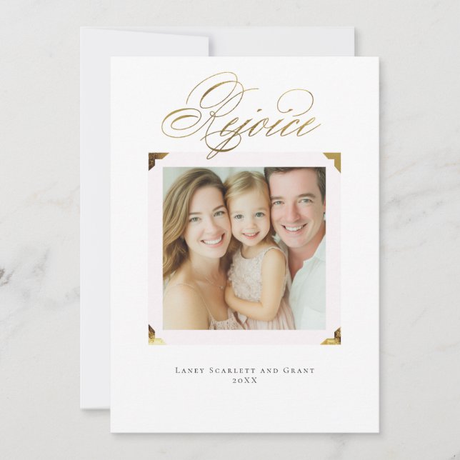 Cartes Pour Fêtes Annuelles Réjouissez les coins du cadre (Devant)