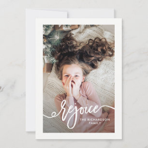 Cartes Pour Fêtes Annuelles Réjouissez Script de Noël avec photo