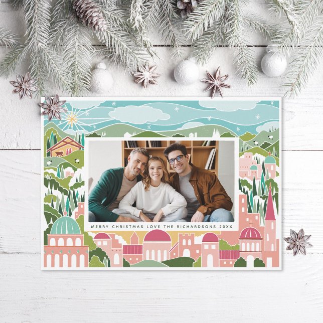 Cartes Pour Fêtes Annuelles Réjouissez-vous à Bethléem Photo de Noël religieus (Créateur téléchargé)