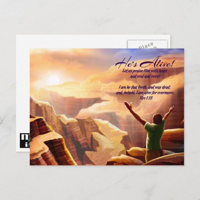 Cartes Pour Fêtes Annuelles Réjouissez-vous. Religieux chrétienne Pâques (Devant / Derrière)