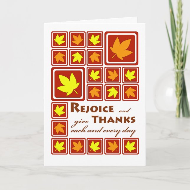Cartes Pour Fêtes Annuelles Réjouissez-vous, Remerciez, Thanksgiving Religieux (Devant)