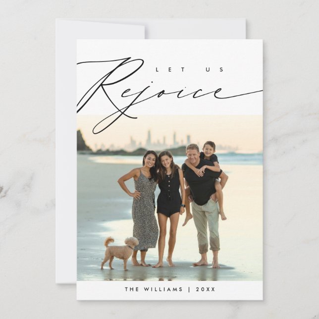 Cartes Pour Fêtes Annuelles Réjouissons-nous, la famille de Noël (Devant)