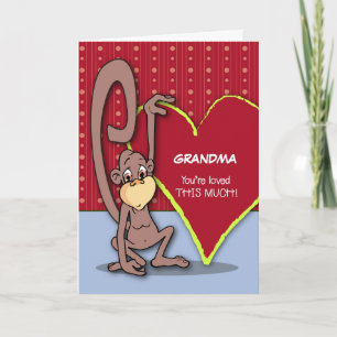 Cartes Pour Fêtes Annuelles Relation personnalisée, Singe mignon le jour de la
