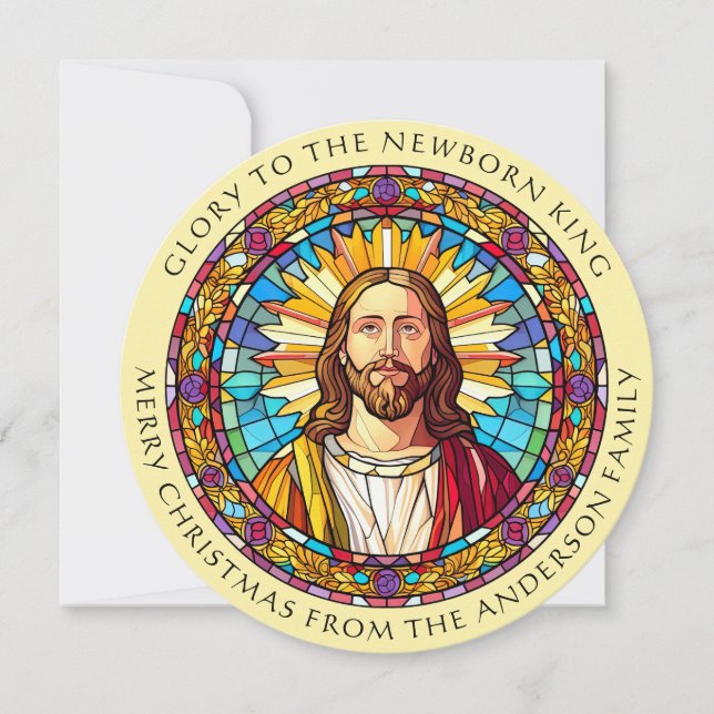 Cartes Pour Fêtes Annuelles Religieux chrétien Jésus Christ Noël (Devant)