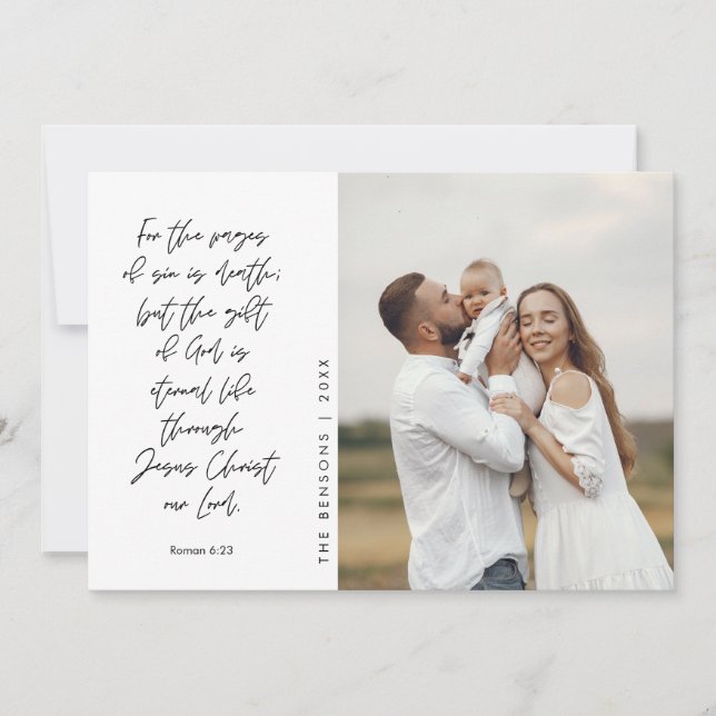 Cartes Pour Fêtes Annuelles Religieux, Joyeux Noël, Photo de la famille chréti (Devant)